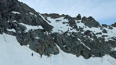 Col de la Gouille (crampons, piolet , chaînes et assurage)